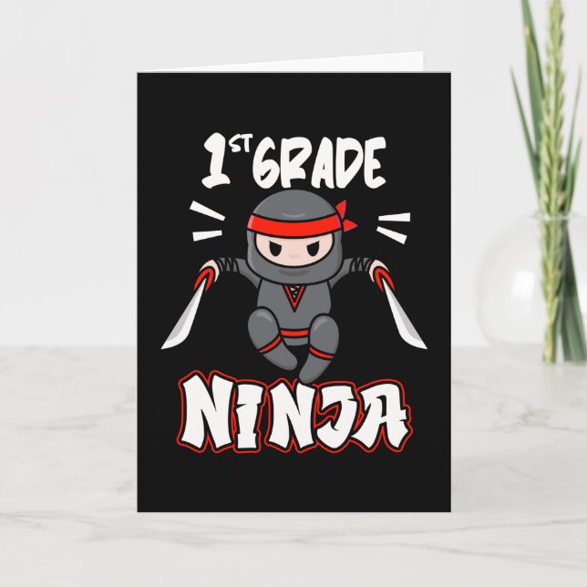 1st Grade Ninja School Child Enrolment Kids Gift Card (Front)