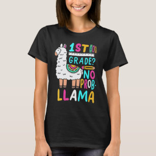 1st Grade No Prob Llama First Grader School Boys T-Shirt
