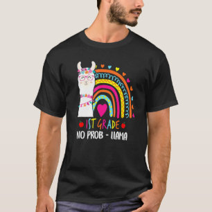 1st Grade No Prob Llama Teacher Rainbow Back To Sc T-Shirt