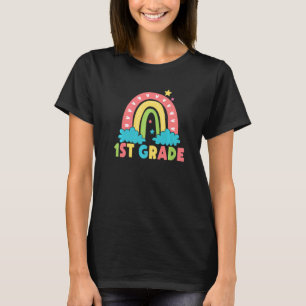 1st Grade Rainbow Girl Boys Teacher Hello 1st Grad T-Shirt