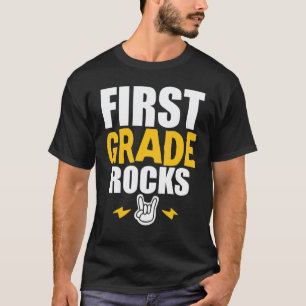 1st Grade Rocks Back To School Music Teacher Stu T-Shirt