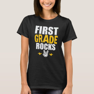 1st Grade Rocks Back To School Music Teacher Stud T-Shirt