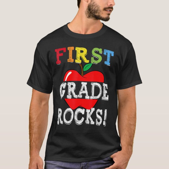 1st Grade Rocks Back To School Student Kid Teacher T-Shirt (Front)