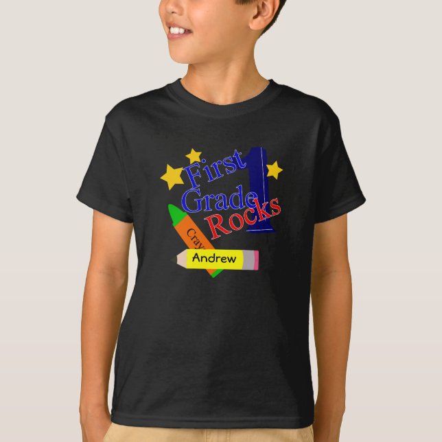 1st Grade Rocks Boys T-Shirt (Front)