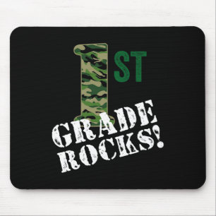 1st Grade Rocks Camo First Grader Back To School C Mouse Mat