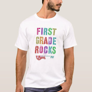 1St GRADE Rocks Student Teacher Rockstar Rocking M T-Shirt