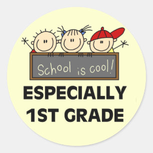 1st Grade School is Cool Tshirts and Gifts Classic Round Sticker