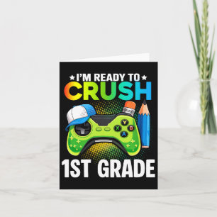 1st Grade Shirts For Boys Video Game Gaming Back T Card