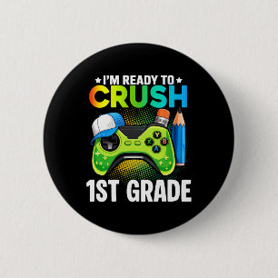 1st Grade Shirts For Boys Video Game Gaming Ck To 6 Cm Round Badge