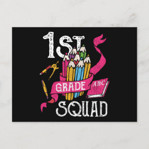 1st Grade Squad Back to School Student Kids Gift   Postcard