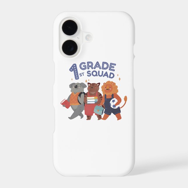 1st Grade Squad Cute Animal Design iPhone Case (Back)
