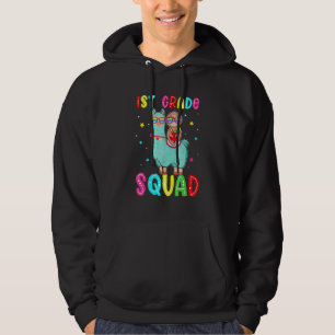 1st Grade Squad Cute Sloth Ridding Llama Back To S Hoodie
