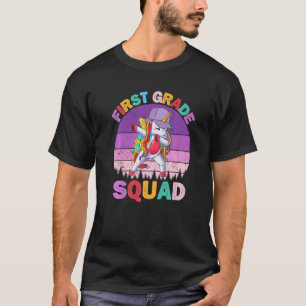 1st Grade Squad Dabbing Unicorn Girls Kids First G T-Shirt