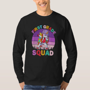 1st Grade Squad Dabbing Unicorn Girls Kids First G T-Shirt