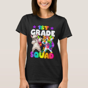 1st Grade Squad Dabbing Unicorn Llama Back to Scho T-Shirt