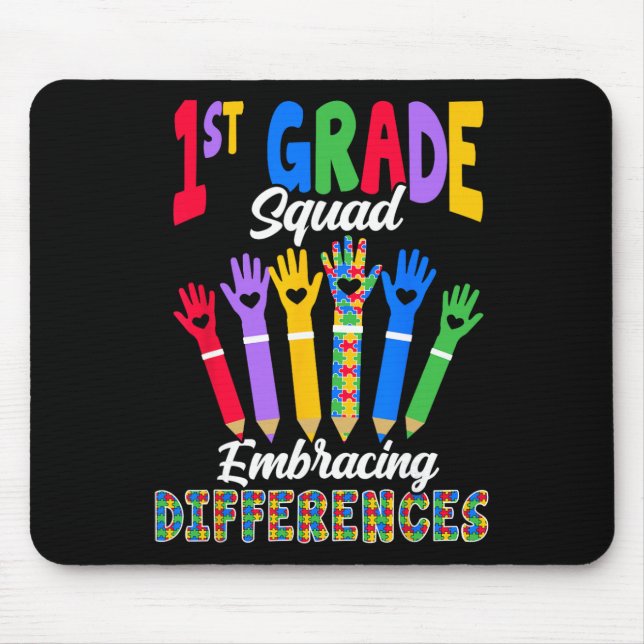1st Grade Squad Embracing Differences - Sped Teach Mouse Mat (Front)