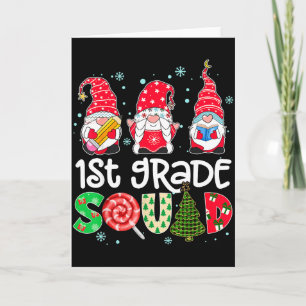 1st Grade Squad Gnome Teacher Christmas Ne Buffalo Card