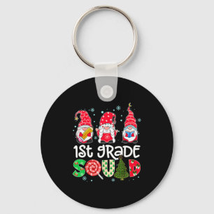 1st Grade Squad Gnome Teacher Christmas Ne Buffalo Key Ring