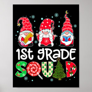 1st Grade Squad Gnome Teacher Christmas Ne Buffalo Poster