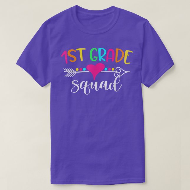 1st Grade Squad Teacher Student Back To School Gir T-Shirt (Design Front)