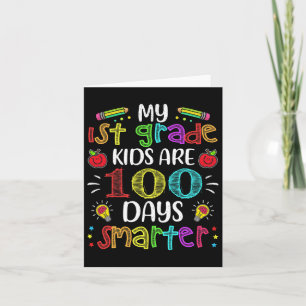 1st Grade Teacher 100 Days Smarter 100th Day Of Sc Card