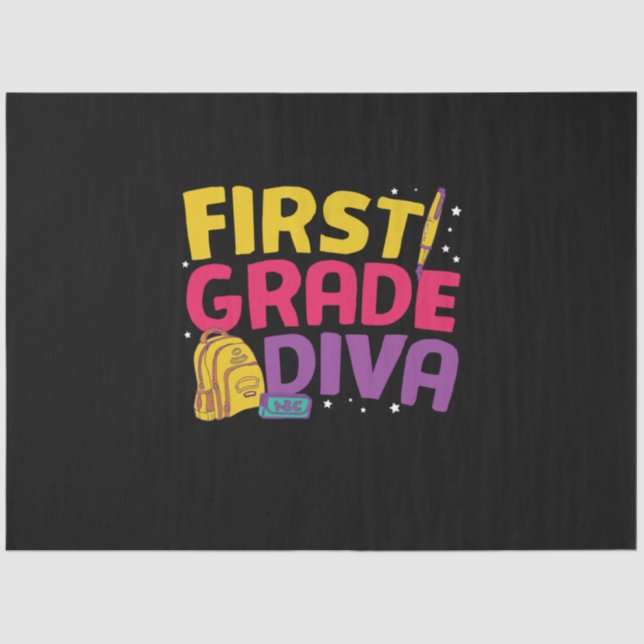 1st Grade Teacher 1st Grade Diva Tissue Paper (Front)