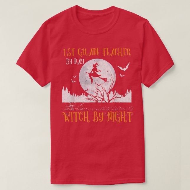 1st Grade Teacher By Day Witch By Night Women Hall T-Shirt (Design Front)