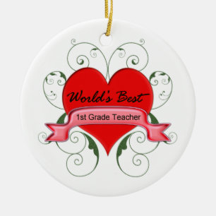 1st Grade Teacher Ceramic Tree Decoration