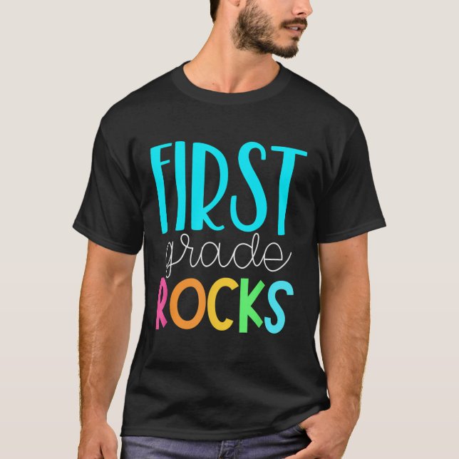 1St Grade Teacher First Grade Rocks T-Shirt (Front)