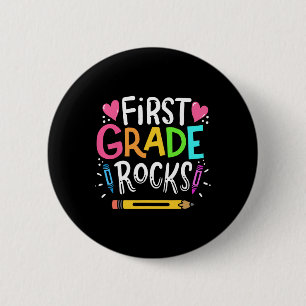 1st Grade Teacher Gift 1st Grade Rock 6 Cm Round Badge