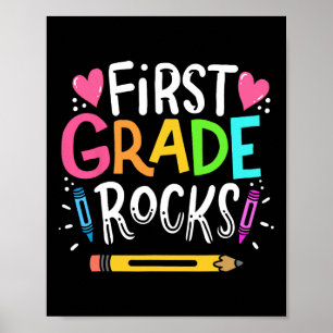 1st Grade Teacher Gift 1st Grade Rock  Poster