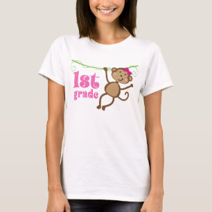 1st Grade Teacher Monkey Gift T-Shirt