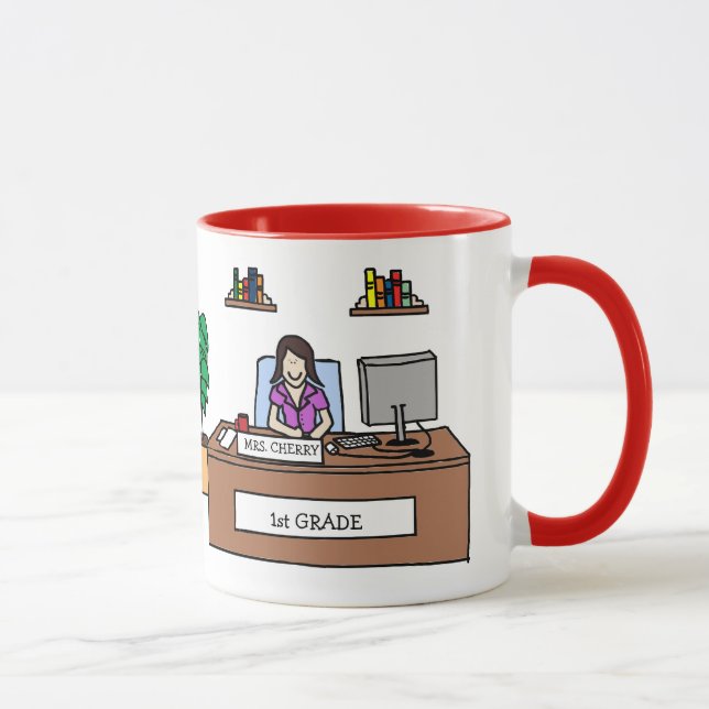 1st Grade Teacher Mug - Custom Name (Right)
