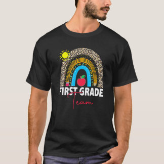 1st Grade Teacher Rainbow Back To School Hello Fir T-Shirt