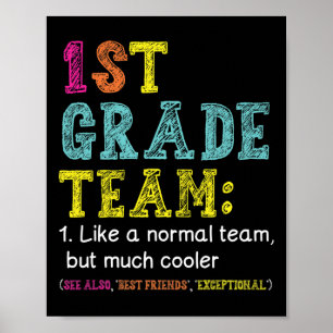 1st Grade Team Like Normal But Cooler Back To Scho Poster