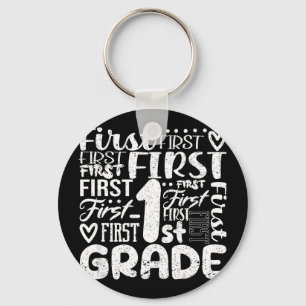 1st grade typography team first grade teacher back key ring