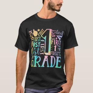 1St Grade Typography Team Tie Dye Back To School T-Shirt