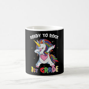 1st Grade Unicorn Back to School Ready Rock Kids Coffee Mug