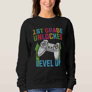 1st Grade Unlocked Gamer Back To School Video Game Sweatshirt