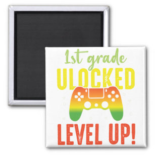 1st Grade Unlocked Level Up Game Controller Magnet