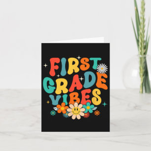 1st Grade Vibes Back To School Retro First Grade T Card