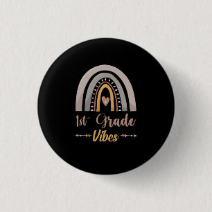 1st Grade Vibes Rainbow First Grade Back to School 3 Cm Round Badge