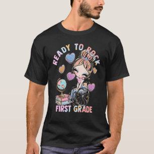 1st Grade Wheelchair First Day Of School Girls Dis T-Shirt