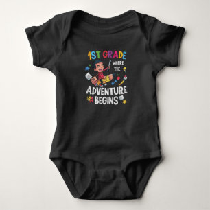 1st Grade Where Adventure Begins Back to School Baby Bodysuit