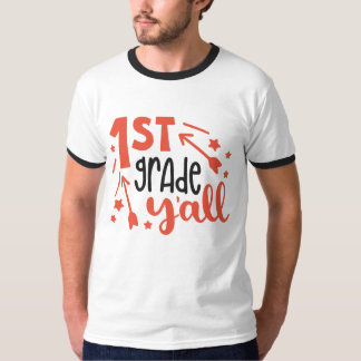 1st grade yall white colour Men's Basic Ringer T-Shirt