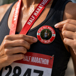 1st Half Marathon Running First Runner Sports 13 1 6 Cm Round Badge