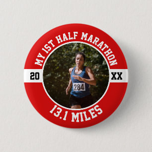1st Half Marathon Running First Runner Sports 13 1 6 Cm Round Badge