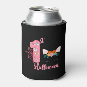 1st Halloween Birthday Halloween Fall Can Cooler