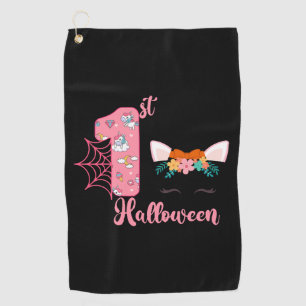 1st Halloween Birthday Halloween Fall Golf Towel