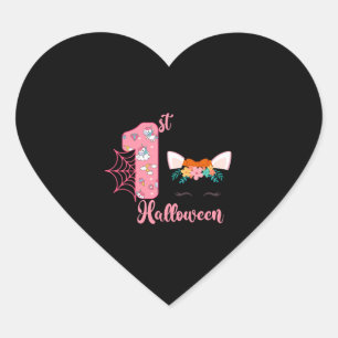 1st Halloween Birthday Halloween Fall Heart Sticker